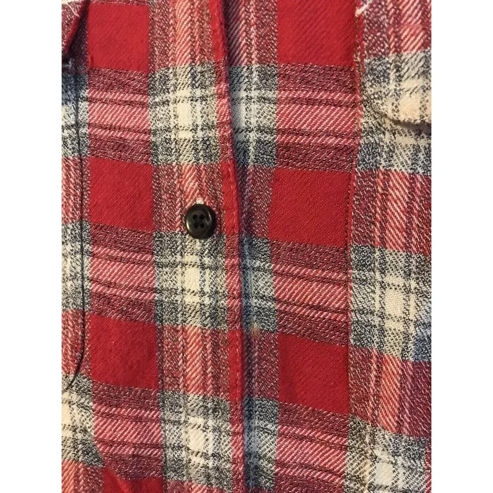 Madewell Women's Small Red & Pink Button Down Flannel Plaid Long Sleeve Shirt - Picture 2 of 5